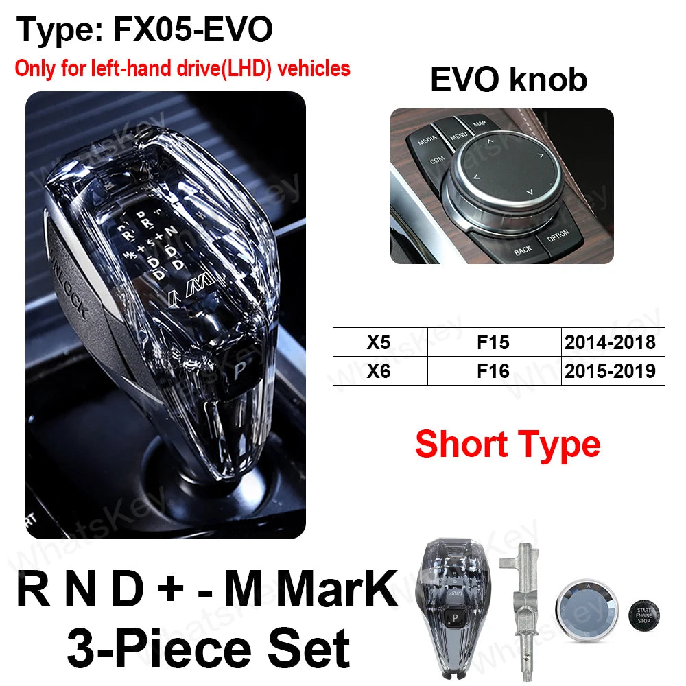 3 Piece Crystal Gear Shift Knob