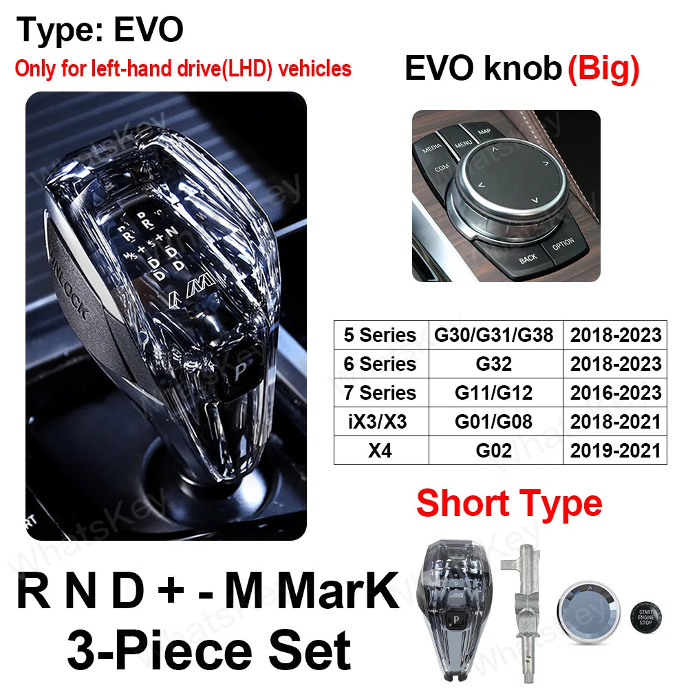 3 Piece Crystal Gear Shift Knob