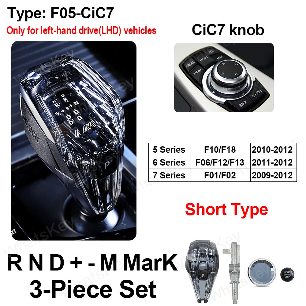 3 Piece Crystal Gear Shift Knob