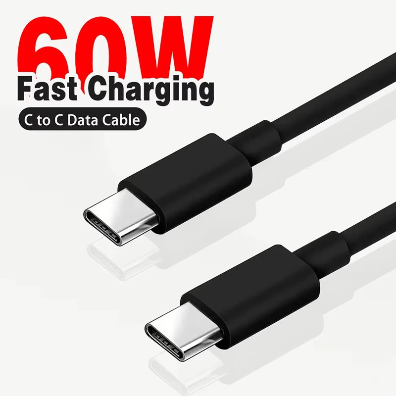 USB C Cable to USB C 60W Fast Charging Cable