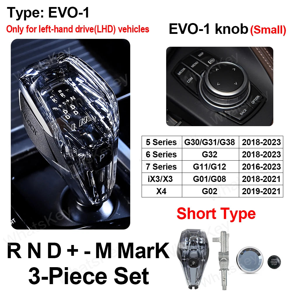 3 Piece Crystal Gear Shift Knob