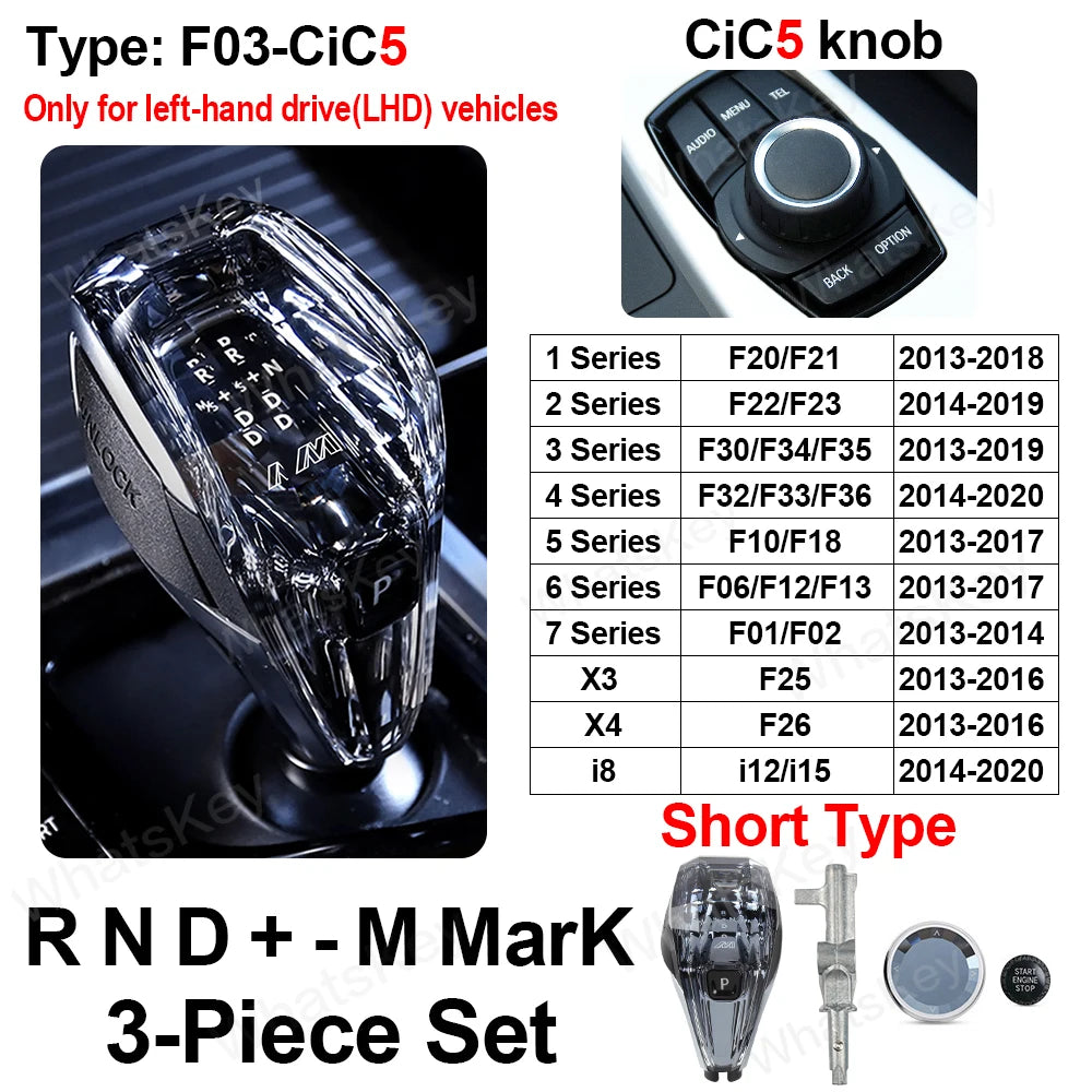 3 Piece Crystal Gear Shift Knob