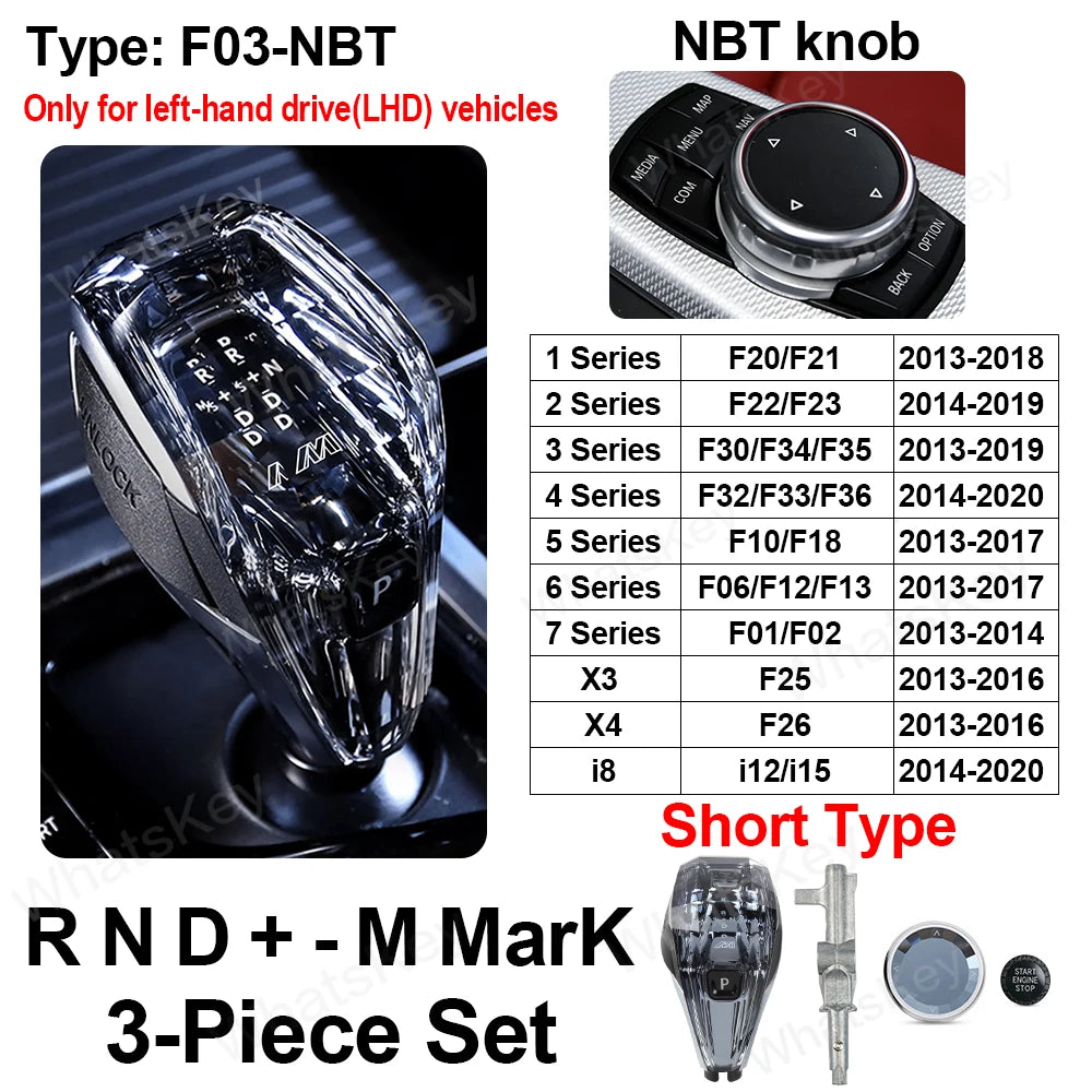 3 Piece Crystal Gear Shift Knob